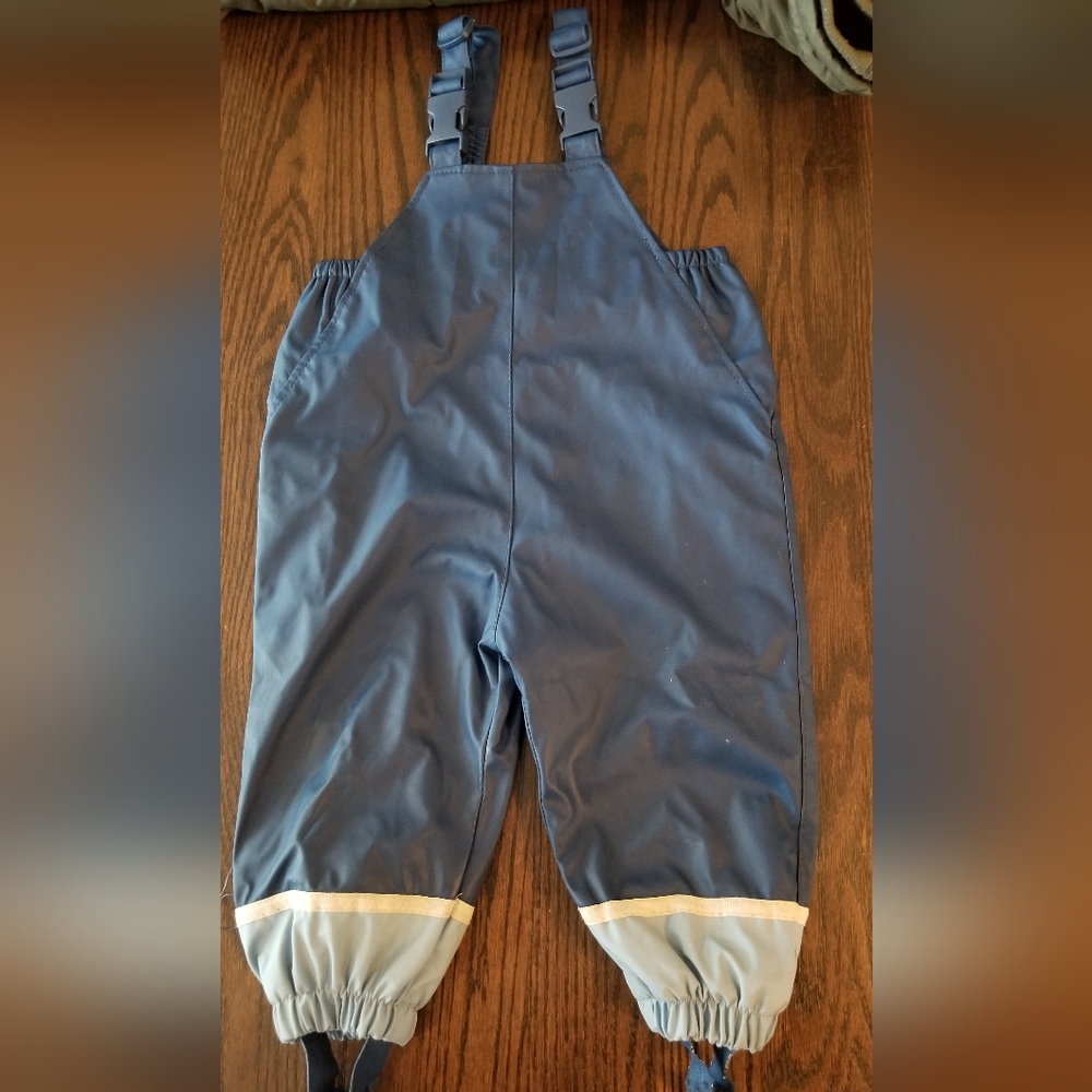Erge Navy and Light Gray Kids Rain Overalls. Size 9-12 Mth